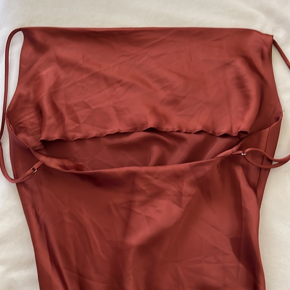 Petal & Pup Rust colored Satin Dress Size 8 - Picture 11 of 13